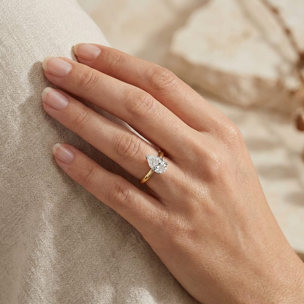 Pear Cut Solitaire Ring - Diamond Boulevard Burnside