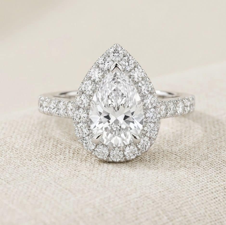 Pear Cut Halo Ring - Diamond Boulevard Burnside