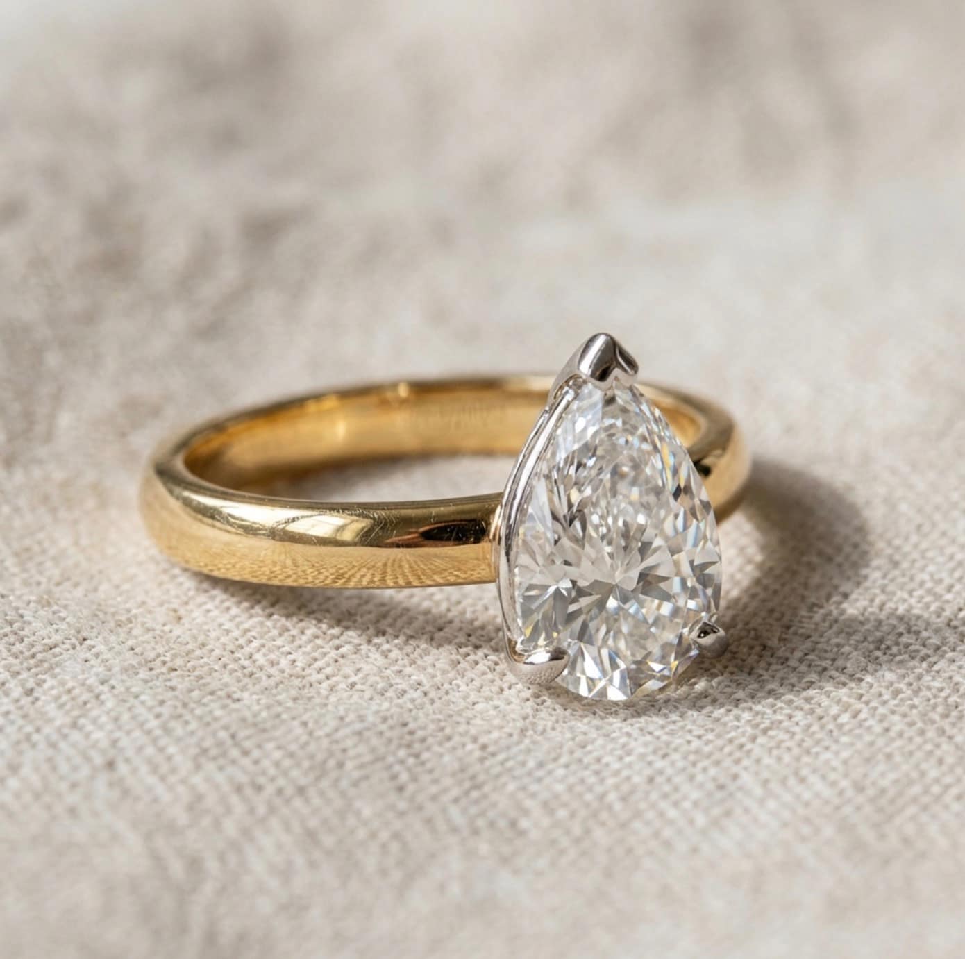 Pear Cut Solitaire Ring - Diamond Boulevard Burnside